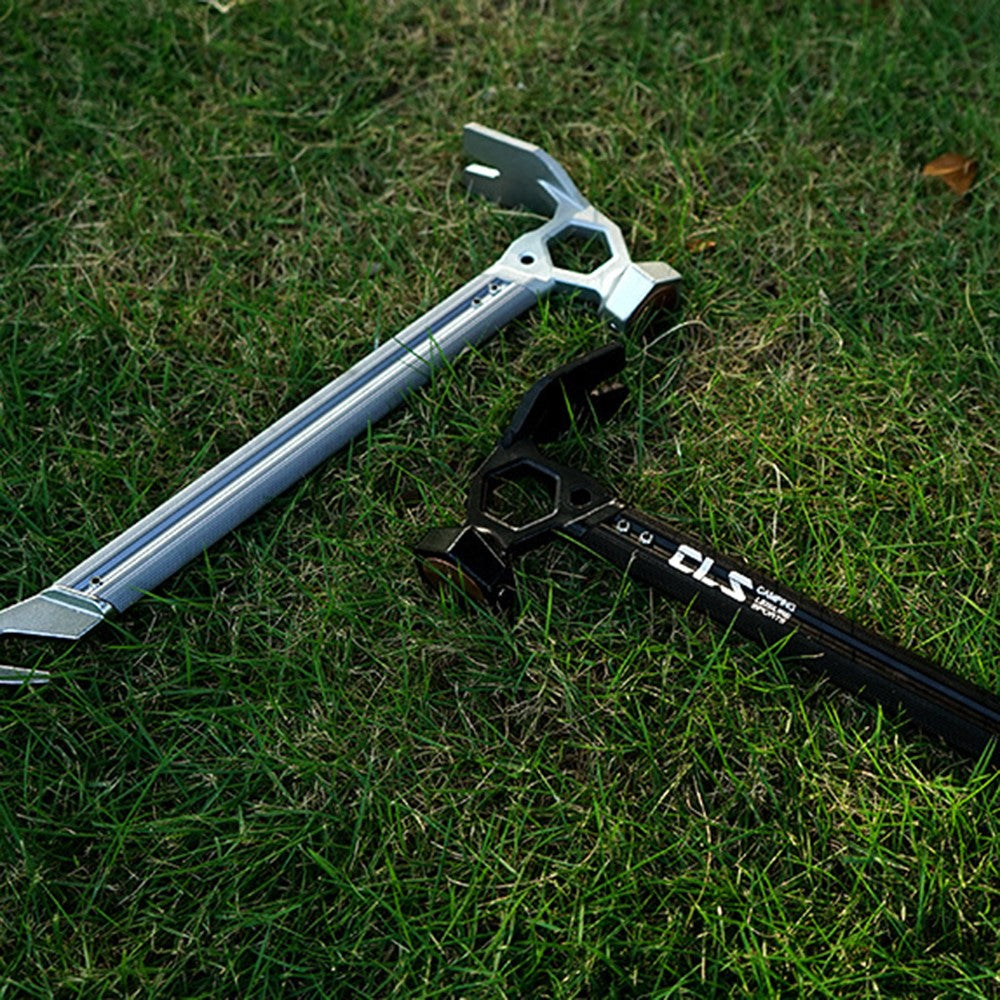 CLS Outdoor Camping Tent Peg Hammer Stainless Steel+Aluminum Alloy Handle Nail Puller