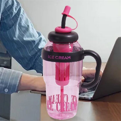 1200ml Water Bottles with Straw Tea Strainer PP+Silicone Bottle for Gym Outdoor Activities (No FDA, BPA-Free)