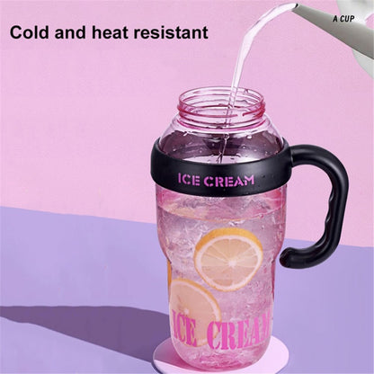 1200ml Water Bottles with Straw Tea Strainer PP+Silicone Bottle for Gym Outdoor Activities (No FDA, BPA-Free)