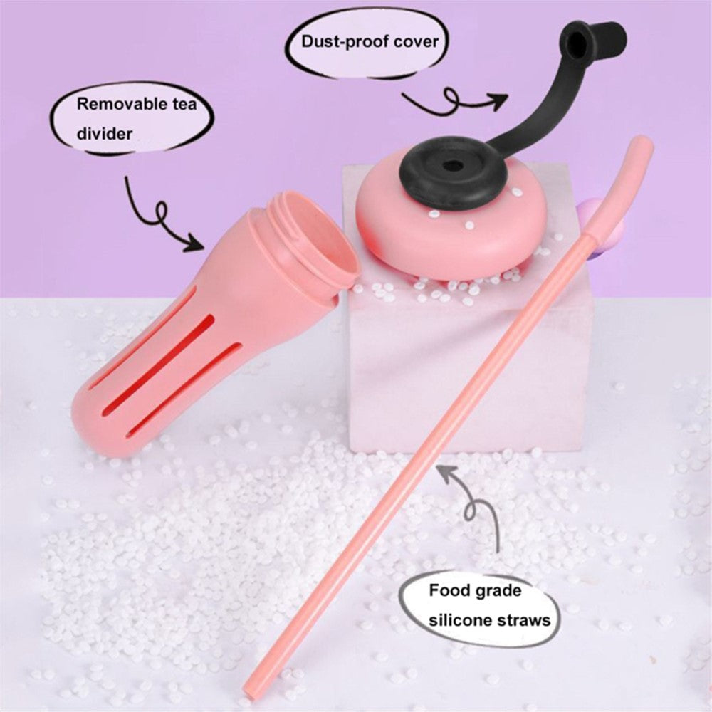 1200ml Water Bottles with Straw Tea Strainer PP+Silicone Bottle for Gym Outdoor Activities (No FDA, BPA-Free)