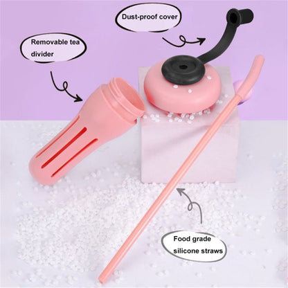 1200ml Water Bottles with Straw Tea Strainer PP+Silicone Bottle for Gym Outdoor Activities (No FDA, BPA-Free)