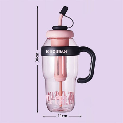 1200ml Water Bottles with Straw Tea Strainer PP+Silicone Bottle for Gym Outdoor Activities (No FDA, BPA-Free)