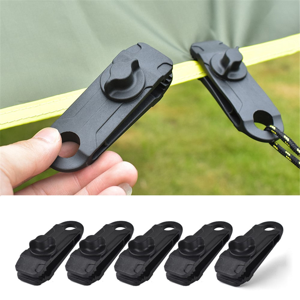 5Pcs/Set Outdoor Tent Canopy Tarp Clip Awning Windproof Fixed Buckle Clip for Camping Hiking