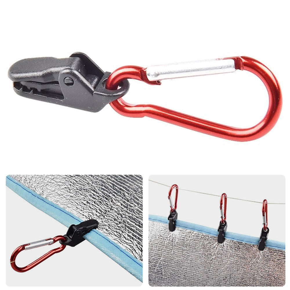 Outdoor Portable Snap Hook Camping Tent BBQ Awning Tarpaulin Windproof Fixing Clip