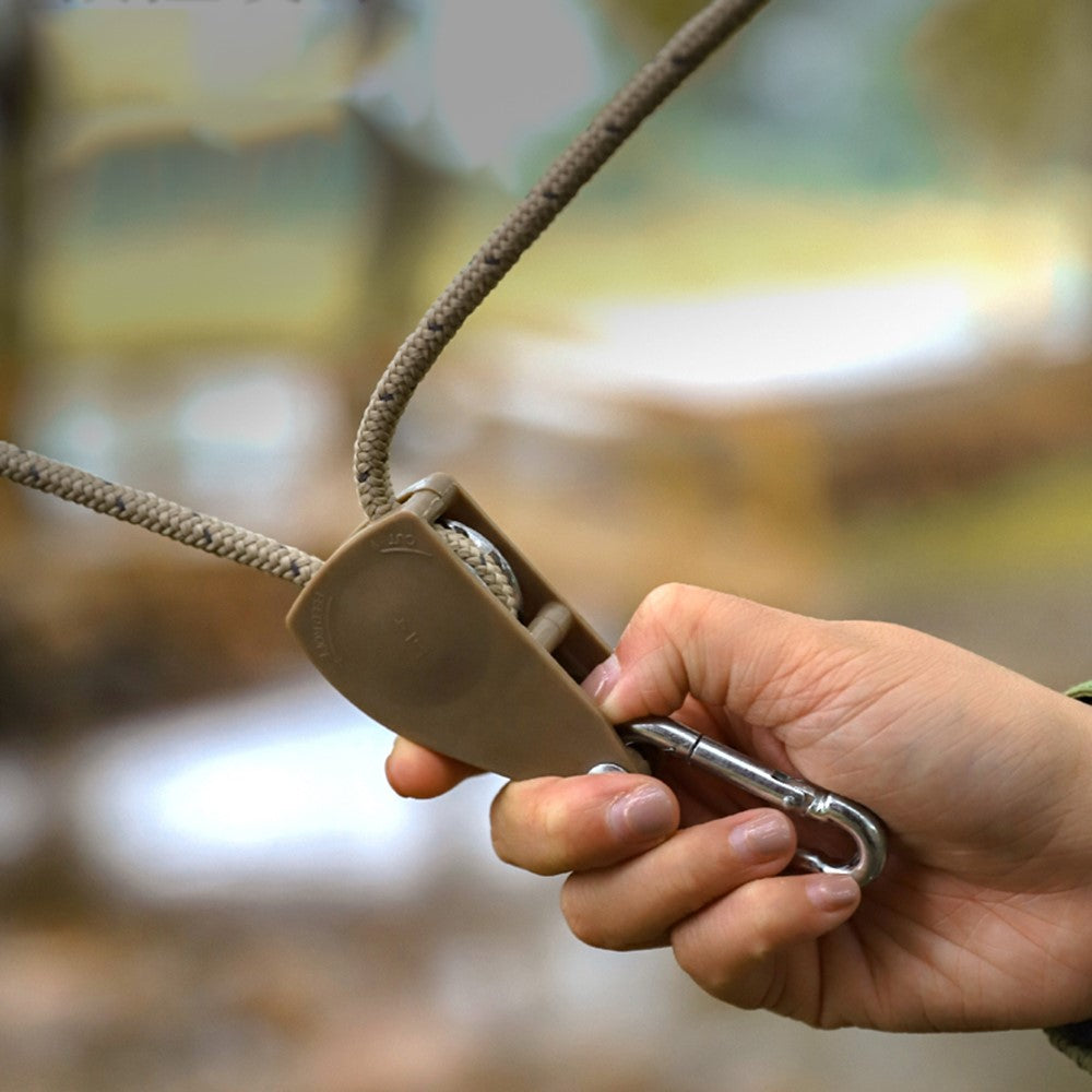 4mmx4m Climbing Rope Camping Tent Canopy Windproof Rope with Adjustable Pulley Tensioner for Outdoor Activities