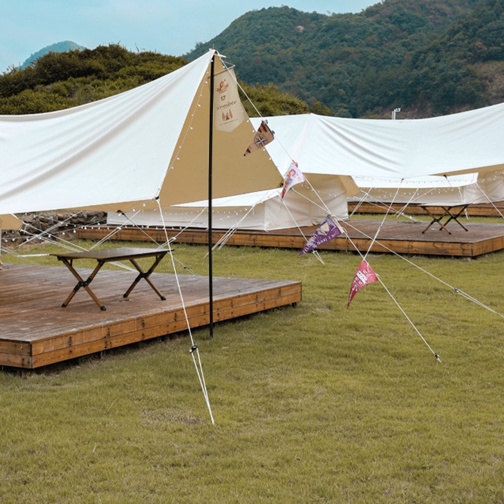 4mmx4m Climbing Rope Camping Tent Canopy Windproof Rope with Adjustable Pulley Tensioner for Outdoor Activities