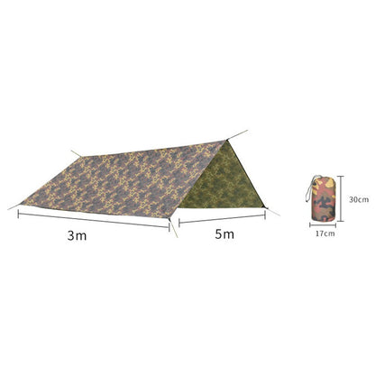 3x5m Outdoor Camouflage Tarp Camping Shelter Sun Shade 210T Waterproof Tent Canopy