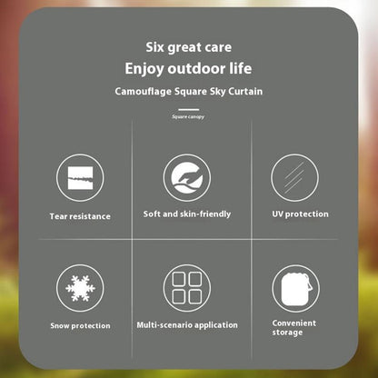 3x5m Outdoor Camouflage Tarp Camping Shelter Sun Shade 210T Waterproof Tent Canopy