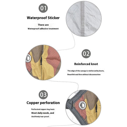 3x5m Outdoor Camouflage Tarp Camping Shelter Sun Shade 210T Waterproof Tent Canopy