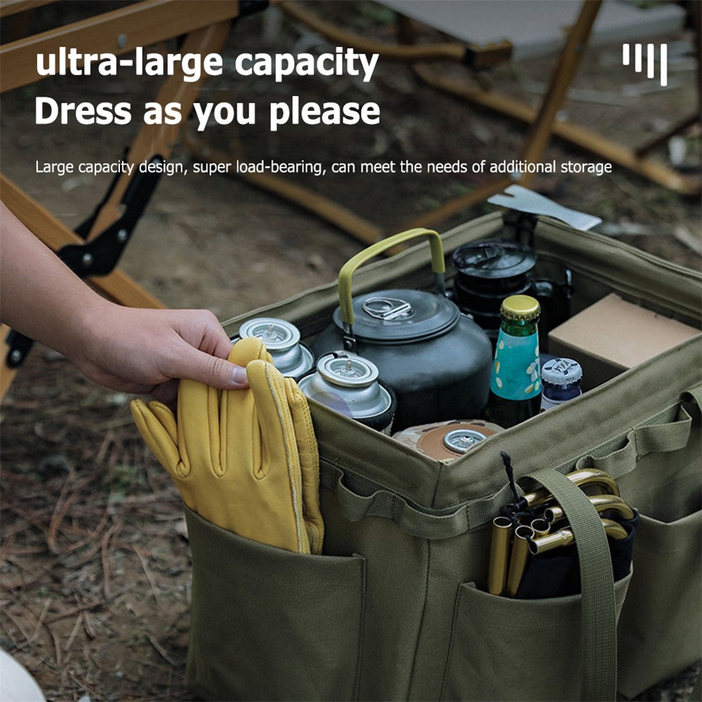 Outdoor Camping Travel Tools Storage Large Capacity Bag Folding Firewood Handbag Picnic Barbecue Cutlery Organizer