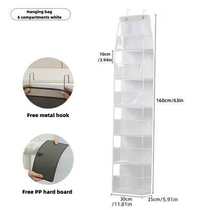 Non-Woven Fabric 6 Layer Storage Bag Wall Door Back Hanging Underwear Handbag Toy Organizer