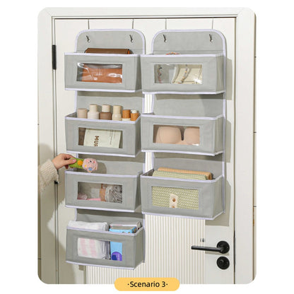 Over Door Hanging Organizer 3 Tier Storage Bag with Clear Window Fabric Holder for Toys Miscellaneous Items