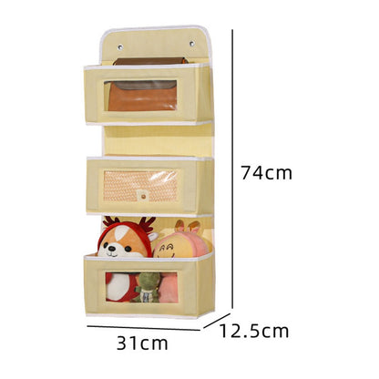 Over Door Hanging Organizer 3 Tier Storage Bag with Clear Window Fabric Holder for Toys Miscellaneous Items