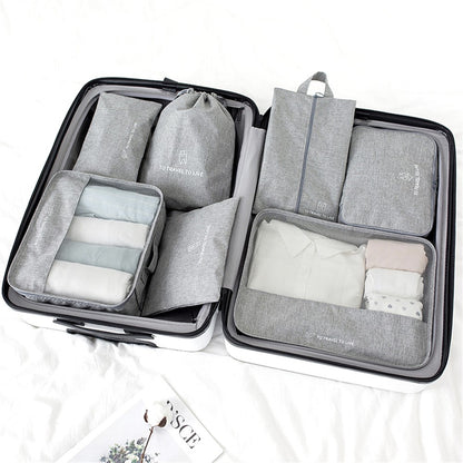 Travel Organizer Set 7 Pieces Clothing Sorting Packing Cubes Waterproof Luggage Storage Bags