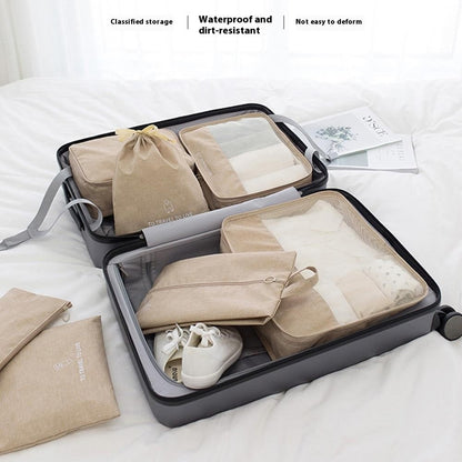 Travel Organizer Set 7 Pieces Clothing Sorting Packing Cubes Waterproof Luggage Storage Bags