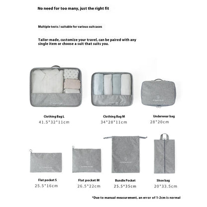 Travel Organizer Set 7 Pieces Clothing Sorting Packing Cubes Waterproof Luggage Storage Bags