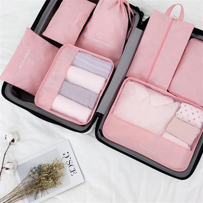 Travel Organizer Set 7 Pieces Clothing Sorting Packing Cubes Waterproof Luggage Storage Bags