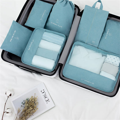 Travel Organizer Set 7 Pieces Clothing Sorting Packing Cubes Waterproof Luggage Storage Bags