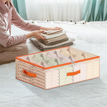 50 x 40 x 15cm Under Bed Storage Bag PVC Clear Organizer for Clothes Bedding Toys Dust-Proof