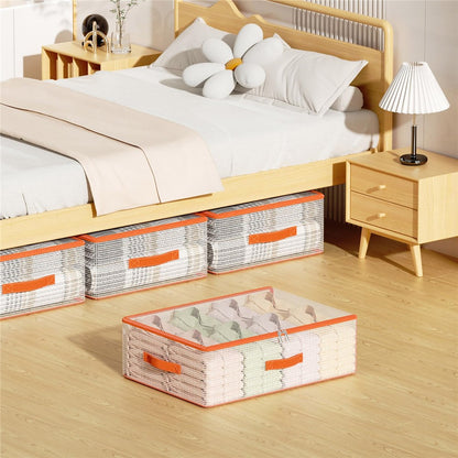 50 x 40 x 15cm Under Bed Storage Bag PVC Clear Organizer for Clothes Bedding Toys Dust-Proof