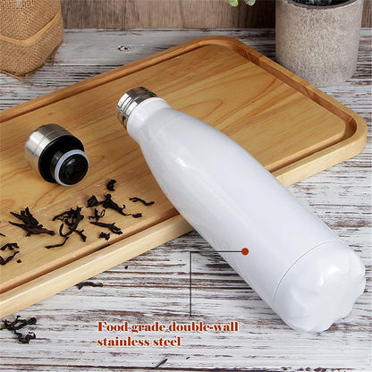 JUNSUNMAY 500ml 304 Stainless Steel Vacuum Insulated Cup Office School Outdoor Water Bottle (BPA-Free, No FDA Certification)