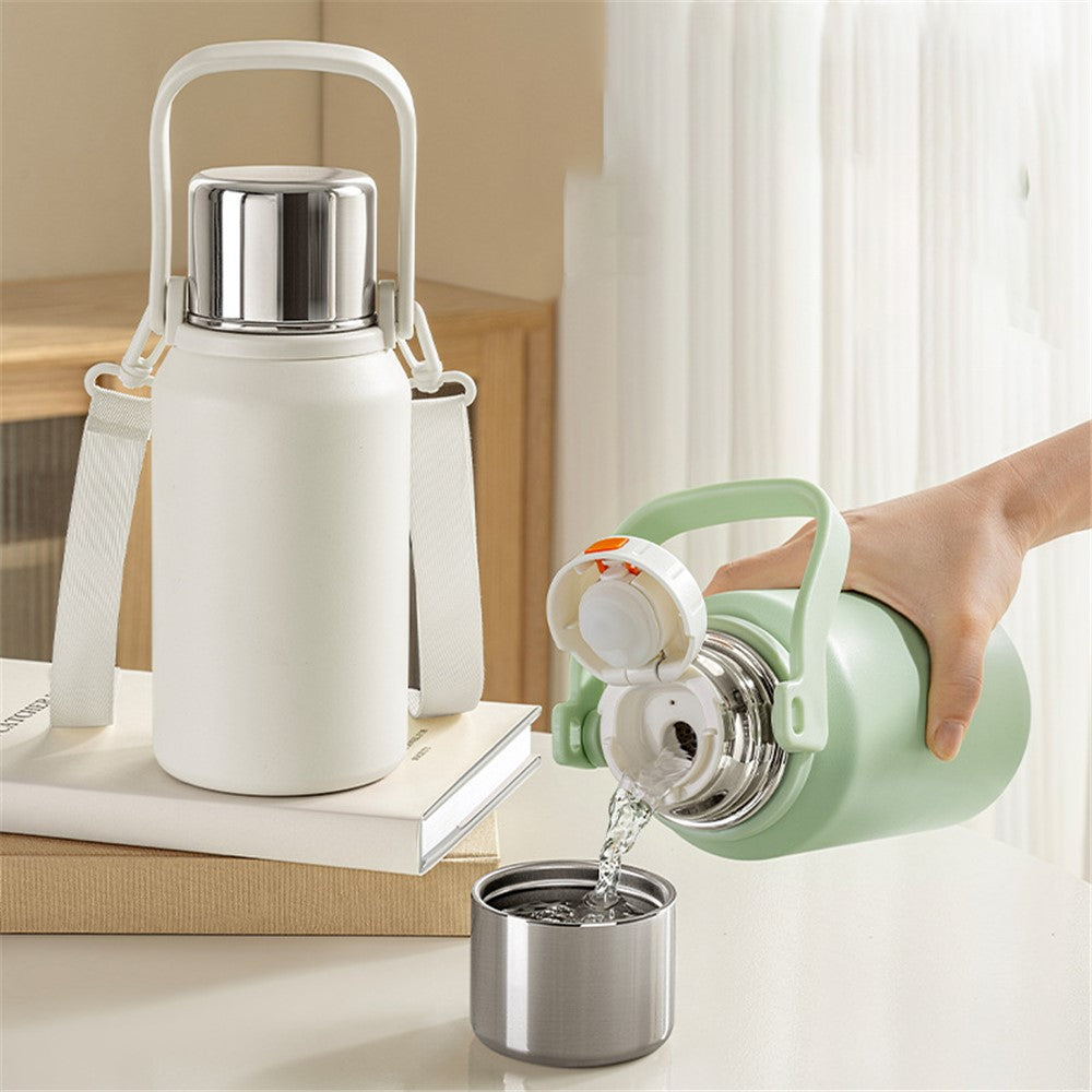 800ml Water Cup Stainless Steel Insulated Kettle with Strainer and Long Strap for Outdoor Sports (BPA Free, No FDA Certificate)