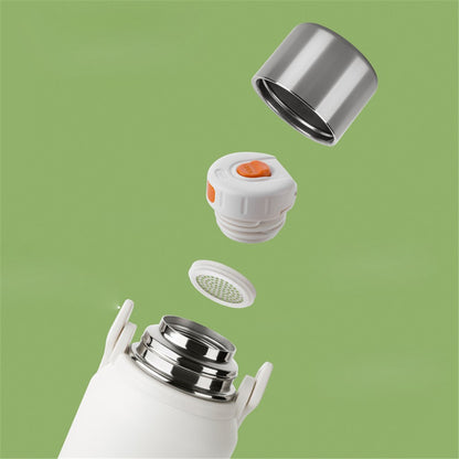 800ml Water Cup Stainless Steel Insulated Kettle with Strainer and Long Strap for Outdoor Sports (BPA Free, No FDA Certificate)