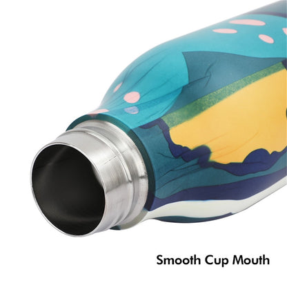 JUNSUNMAY 550ml Geometric Pattern 304 Stainless Steel Vacuum Insulated Water Bottle (BPA Free, No FDA)