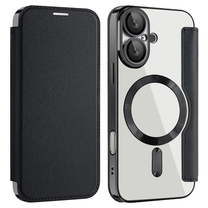 For iPhone 16 Magnetic Case RFID Blocking Leather Phone Cover