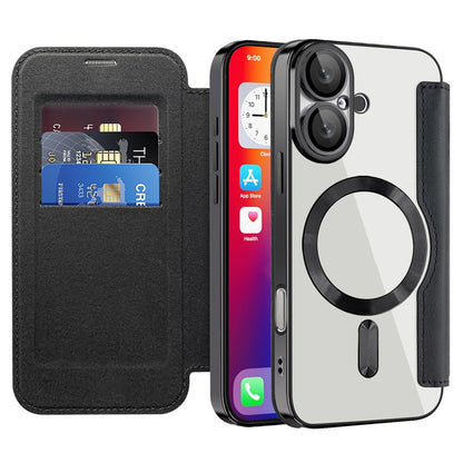 For iPhone 16 Magnetic Case RFID Blocking Leather Phone Cover