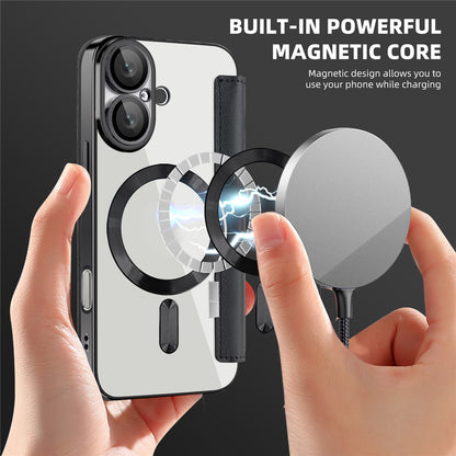 For iPhone 16 Magnetic Case RFID Blocking Leather Phone Cover