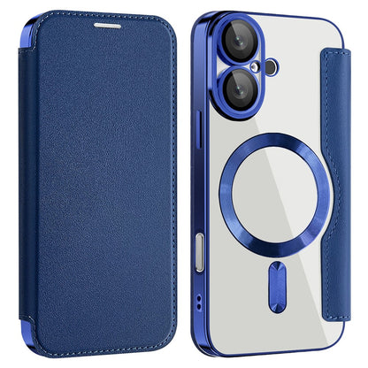 For iPhone 16 Magnetic Case RFID Blocking Leather Phone Cover