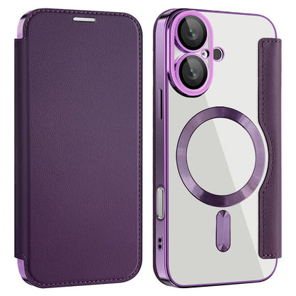 For iPhone 16 Magnetic Case RFID Blocking Leather Phone Cover