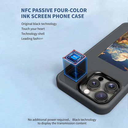 For iPhone 16 Pro Max E Ink Phone Cover 4-Color Display Pattern Customized Case