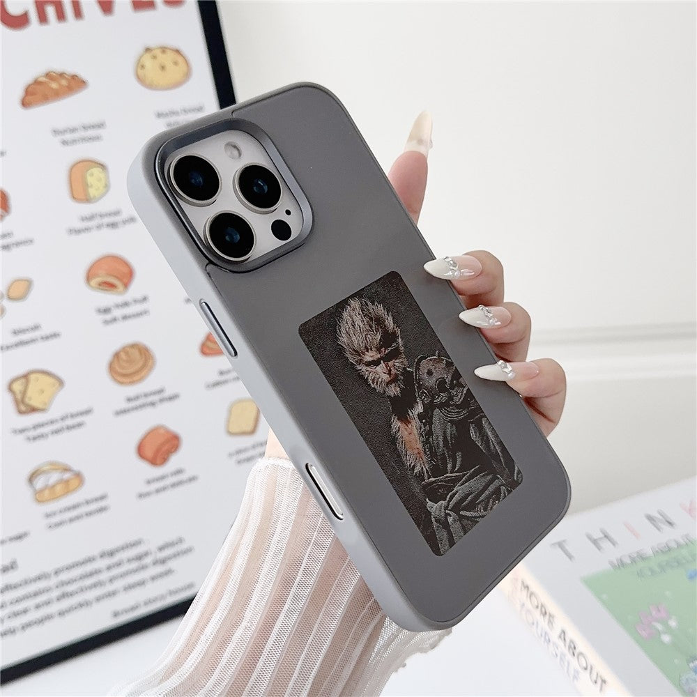 For iPhone 16 Pro Max E Ink Phone Cover 4-Color Display Pattern Customized Case