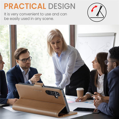 For Samsung Galaxy A16 5G / A16 4G Leather Case CASEME 023 RFID Blocking 3 Card Slot Mobile Cover