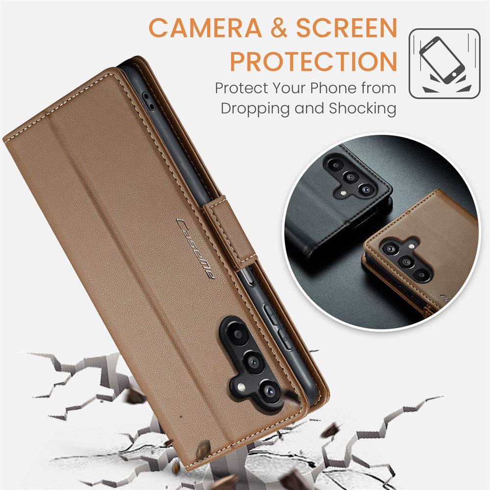 For Samsung Galaxy A16 5G / A16 4G Leather Case CASEME 023 RFID Blocking 3 Card Slot Mobile Cover