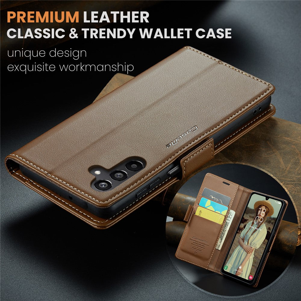 For Samsung Galaxy A16 5G / A16 4G Leather Case CASEME 023 RFID Blocking 3 Card Slot Mobile Cover
