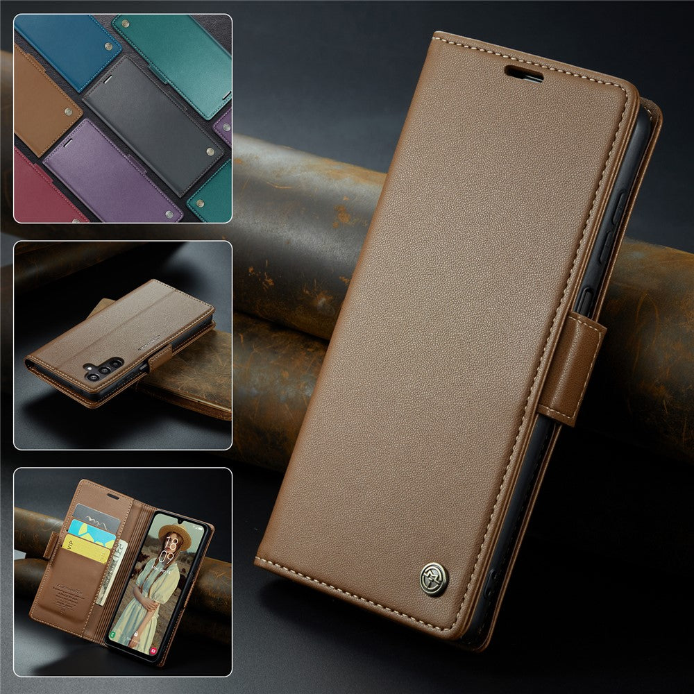 For Samsung Galaxy A16 5G / A16 4G Leather Case CASEME 023 RFID Blocking 3 Card Slot Mobile Cover