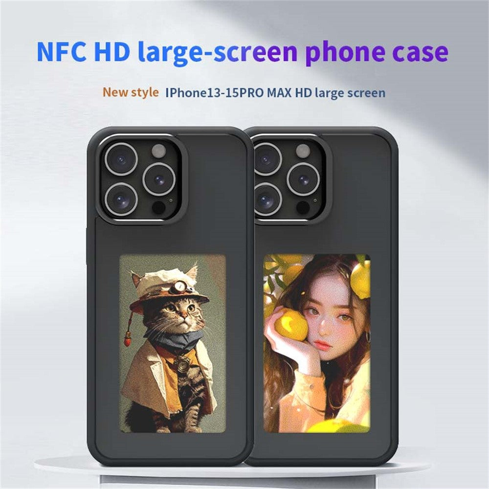For iPhone 16 Pro Max Smart E-Ink Phone Case 4 Color HD 4 inch Display NFC DIY Customized Screen