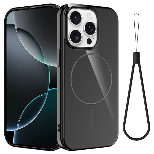 For iPhone 13 Pro Max Magnetic Case Compatible with MagSafe TPU Phone Back Cover with Lanyard