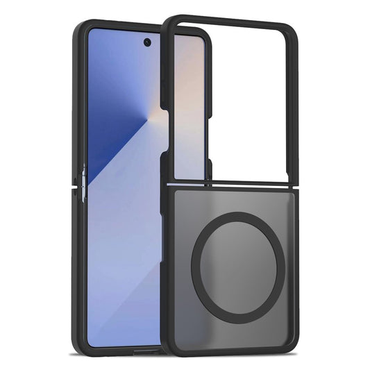 For Samsung Galaxy Z Flip7 5G Case Compatible with MagSafe TPU Frame Acrylic Back Phone Cover Skin Touch