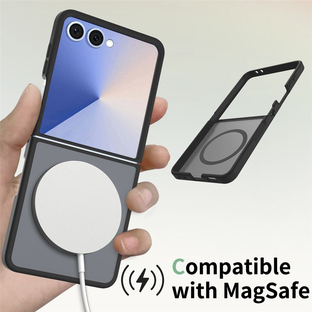 For Samsung Galaxy Z Flip7 5G Case Compatible with MagSafe TPU Frame Acrylic Back Phone Cover Skin Touch