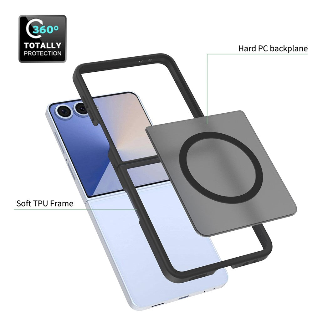 For Samsung Galaxy Z Flip7 5G Case Compatible with MagSafe TPU Frame Acrylic Back Phone Cover Skin Touch