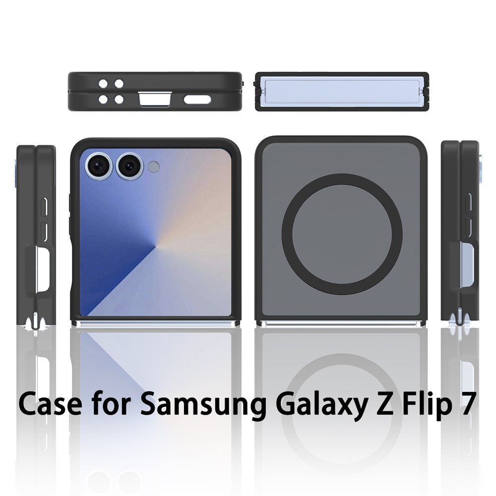 For Samsung Galaxy Z Flip7 5G Case Compatible with MagSafe TPU Frame Acrylic Back Phone Cover Skin Touch