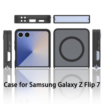 For Samsung Galaxy Z Flip7 5G Case Compatible with MagSafe TPU Frame Acrylic Back Phone Cover Skin Touch