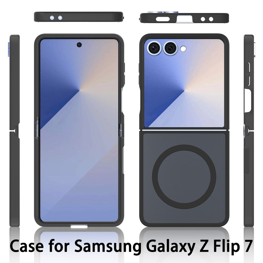 For Samsung Galaxy Z Flip7 5G Case Compatible with MagSafe TPU Frame Acrylic Back Phone Cover Skin Touch