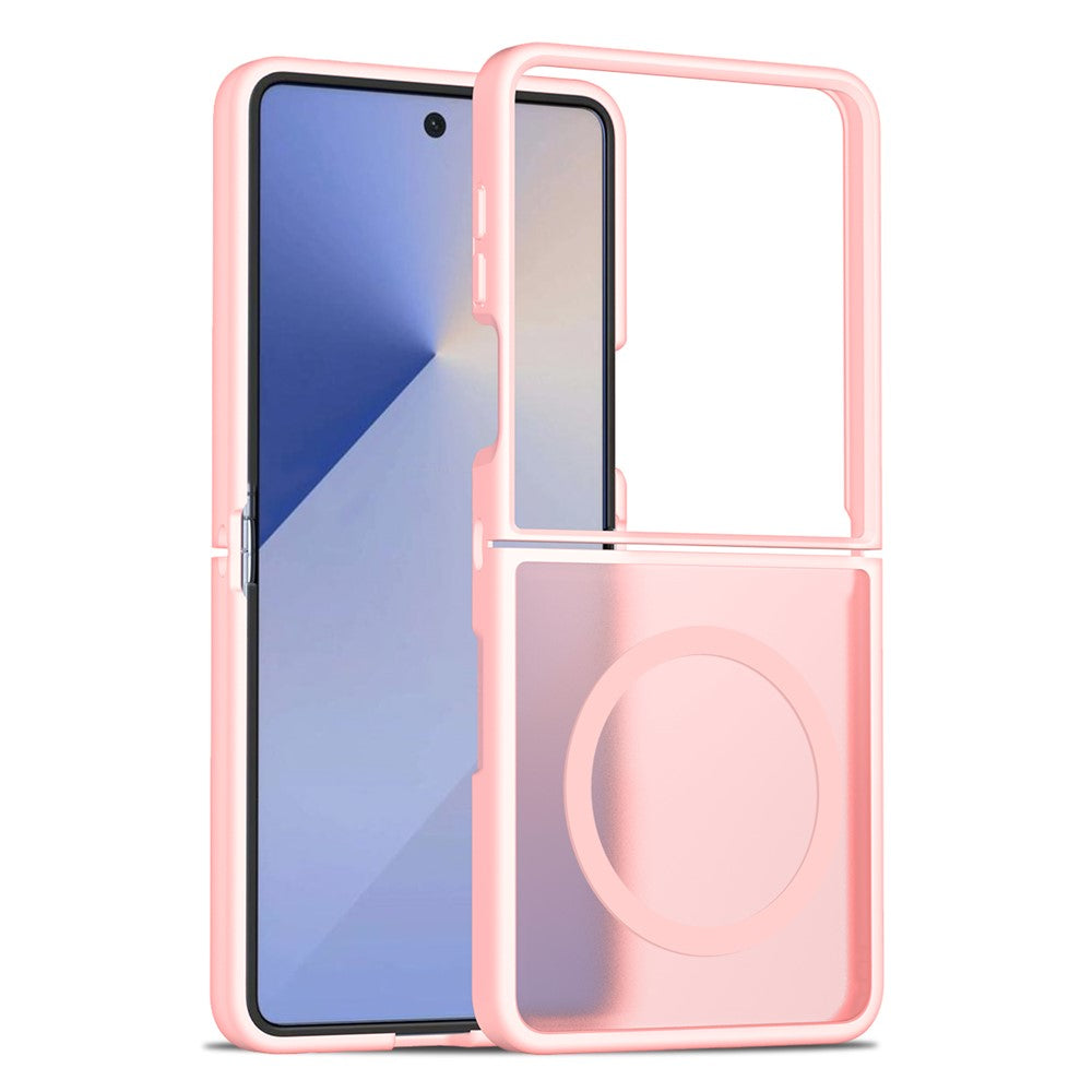 For Samsung Galaxy Z Flip7 5G Case Compatible with MagSafe TPU Frame Acrylic Back Phone Cover Skin Touch