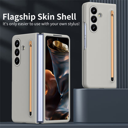 For Samsung Galaxy Z Fold7 5G Phone Case with Tempered Glass Film Hard PC Back Cover with Stylus