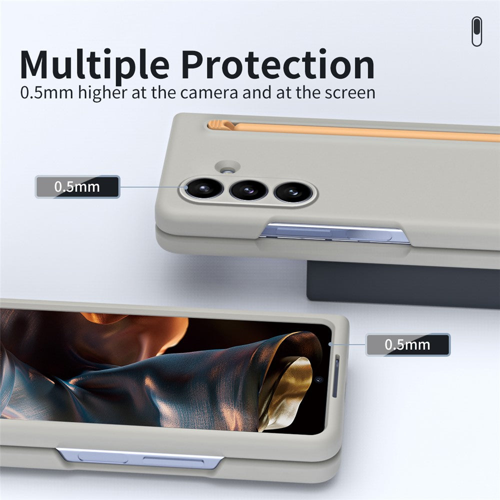 For Samsung Galaxy Z Fold7 5G Phone Case with Tempered Glass Film Hard PC Back Cover with Stylus